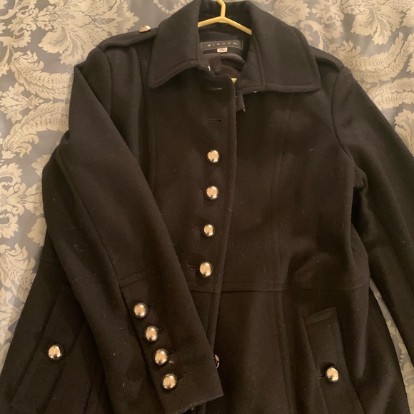 Giacca black wool petty coat style winter coat - Picture 4 of 7